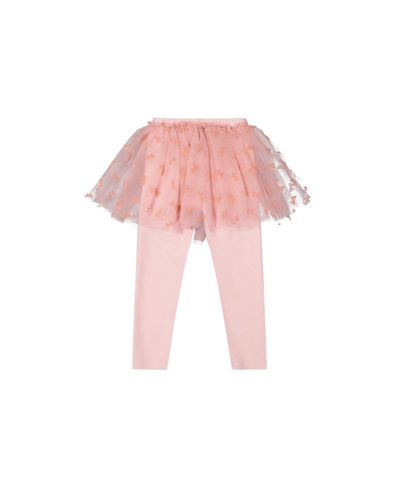 Big Girls 6-14 Leggings with Integrated Tulle Skirt