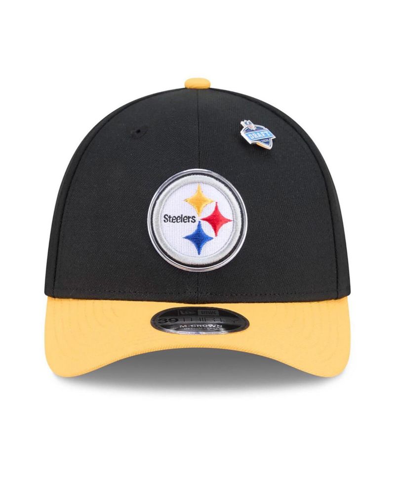 Men's Black/Gold Pittsburgh Steelers 2026 NFL Draft 39THIRTY M-Crown Flex Hat