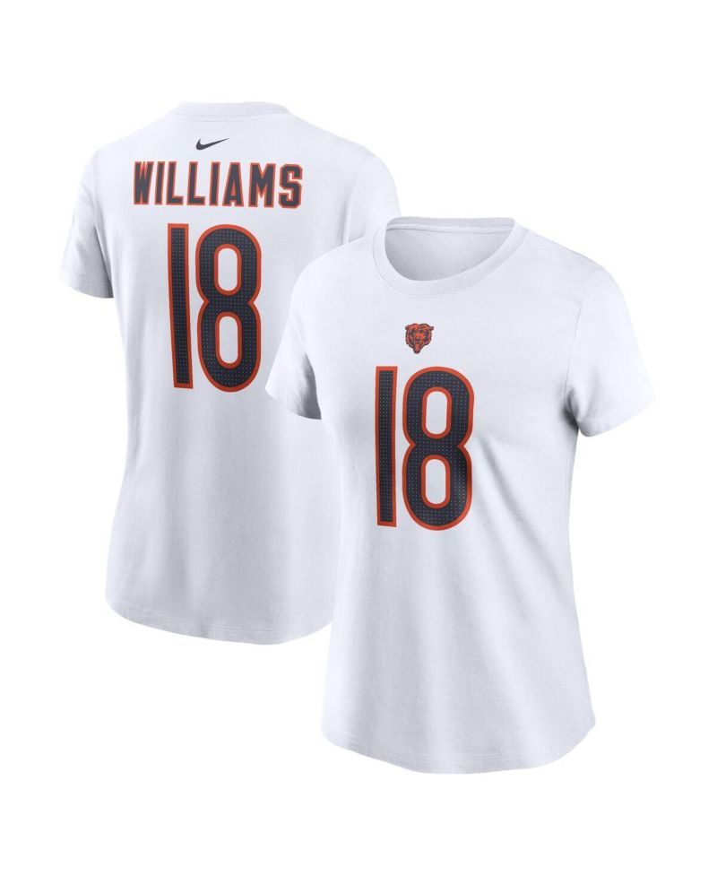 Women's Caleb Williams White Chicago Bears 2024 NFL Draft First Round Pick Fuse Name & Number T-Shirt