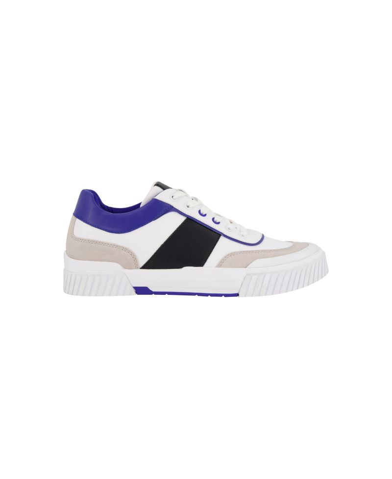 Men's Low Top Two Tone Branded Sole Lace Up Sneakers