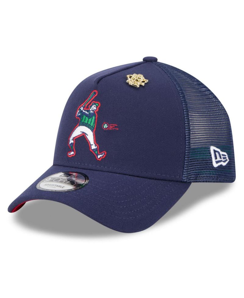 Men's Navy Milwaukee Brewers 2025 Big League Chew A-Frame 9FORTY Adjustable Trucker Hat