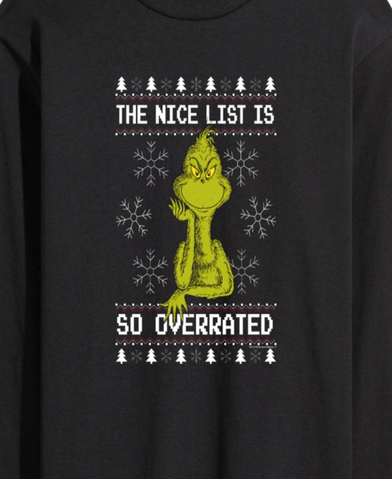 Men's The Grinch Merry Grinchmas Graphic Long-Sleeve T-Shirt