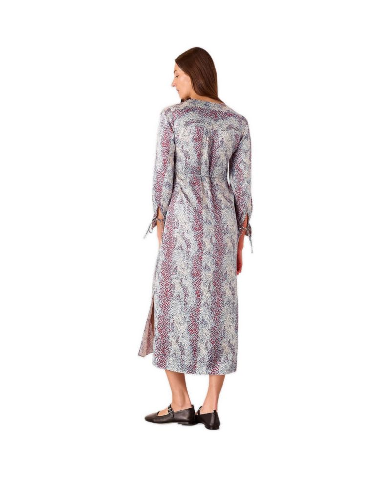 Women's Mottled Snake Print Midi Dress