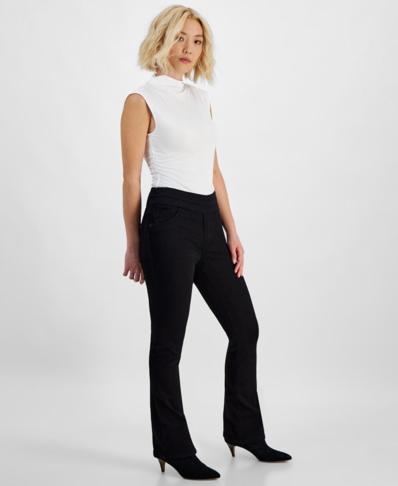 Petite "Ab"solution Pull-On High-Rise Bootcut Jeans