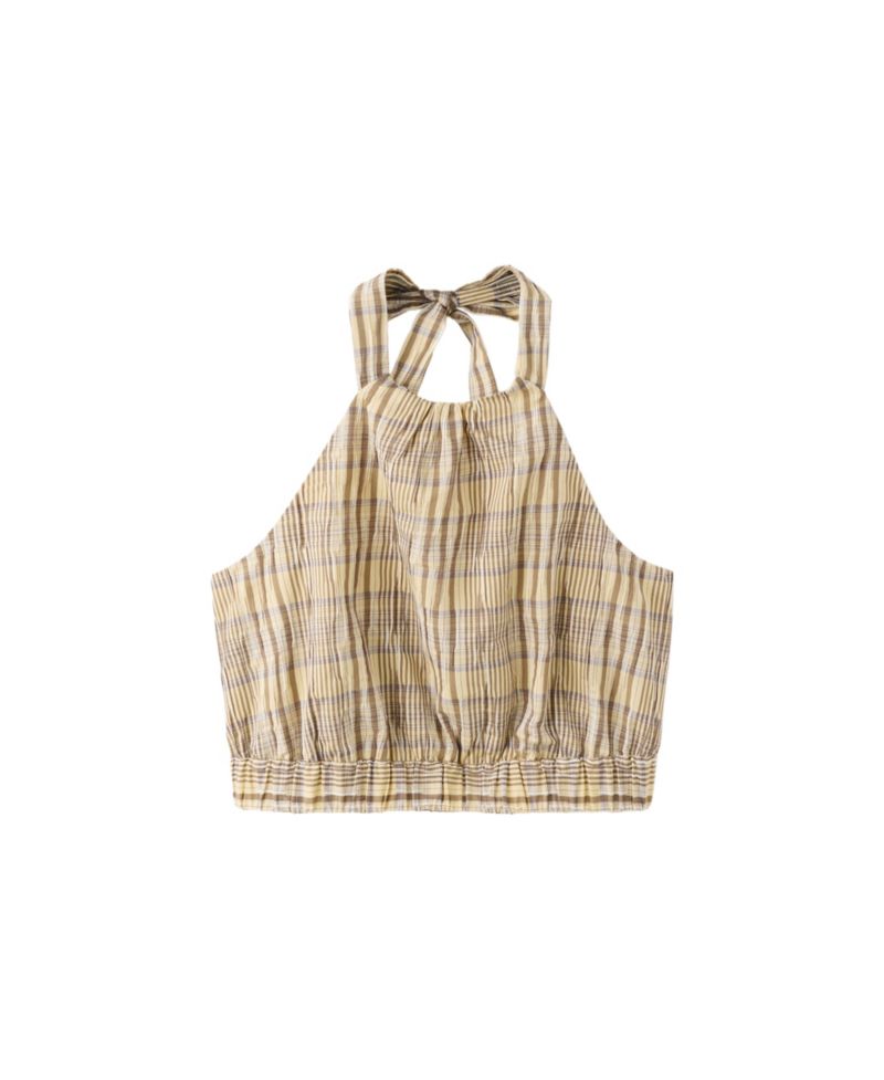 Women's Halter Crop Open-Back Top