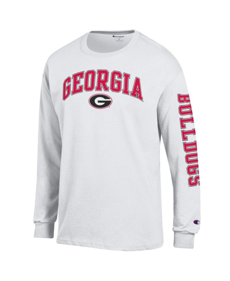 Men's Red Georgia Bulldogs Arch Over Logo 2-Hit Long Sleeve T-Shirt
