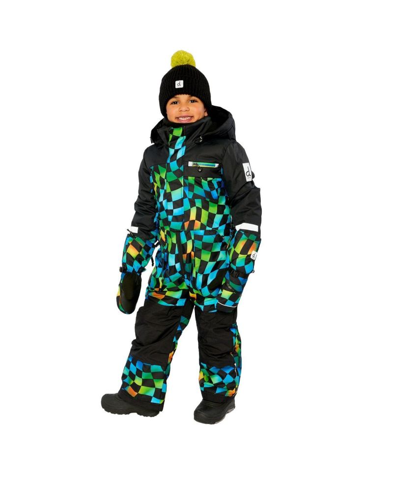 Little and Big Boy ( 6 to 14 ) One Piece Play Snowsuit Checkered Print
