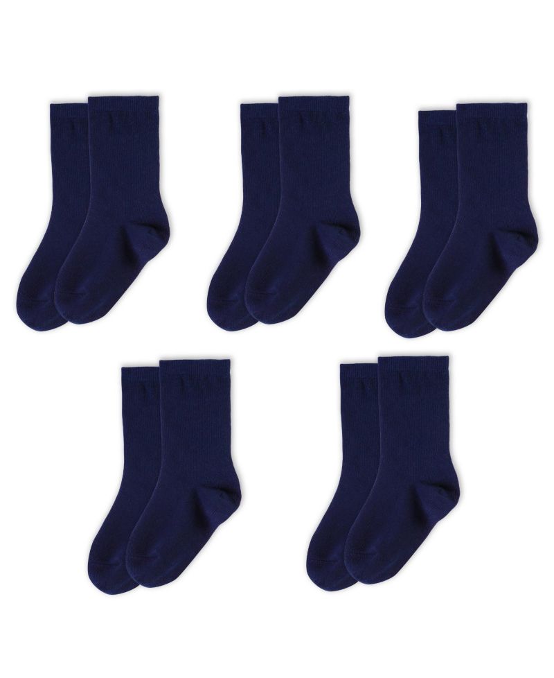 Kids Organic Cotton Crew Socks 5-pack