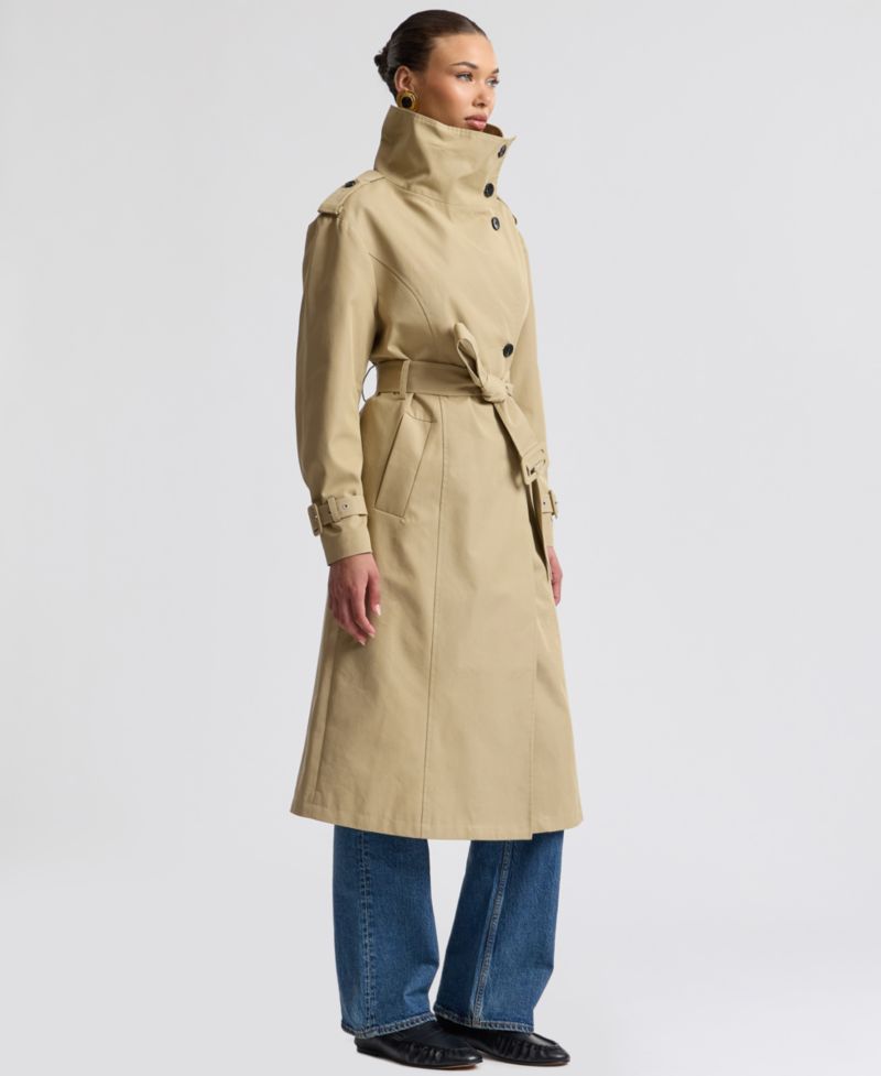 Women's Funnel Neck Slouchy Trench Coat