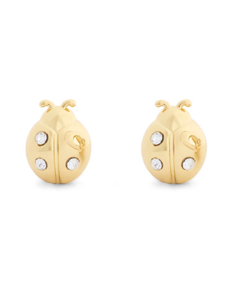 Faux Stone Ladybug Stud Earrings