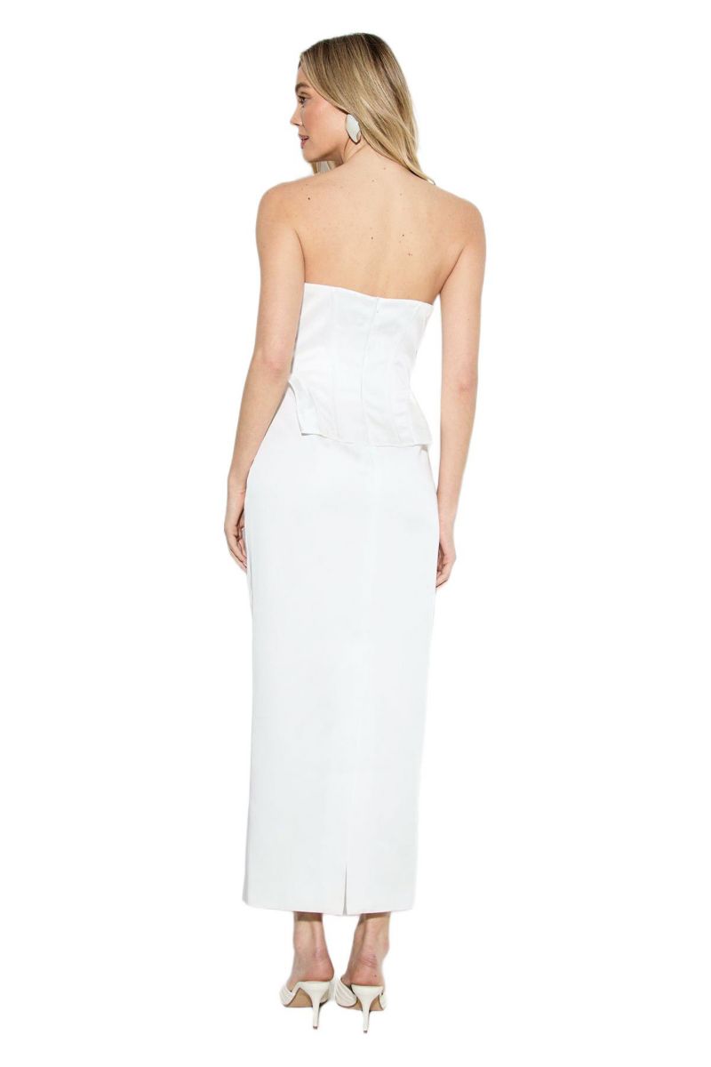 Women's Premium Bonded Satin Corset Midaxi Dress