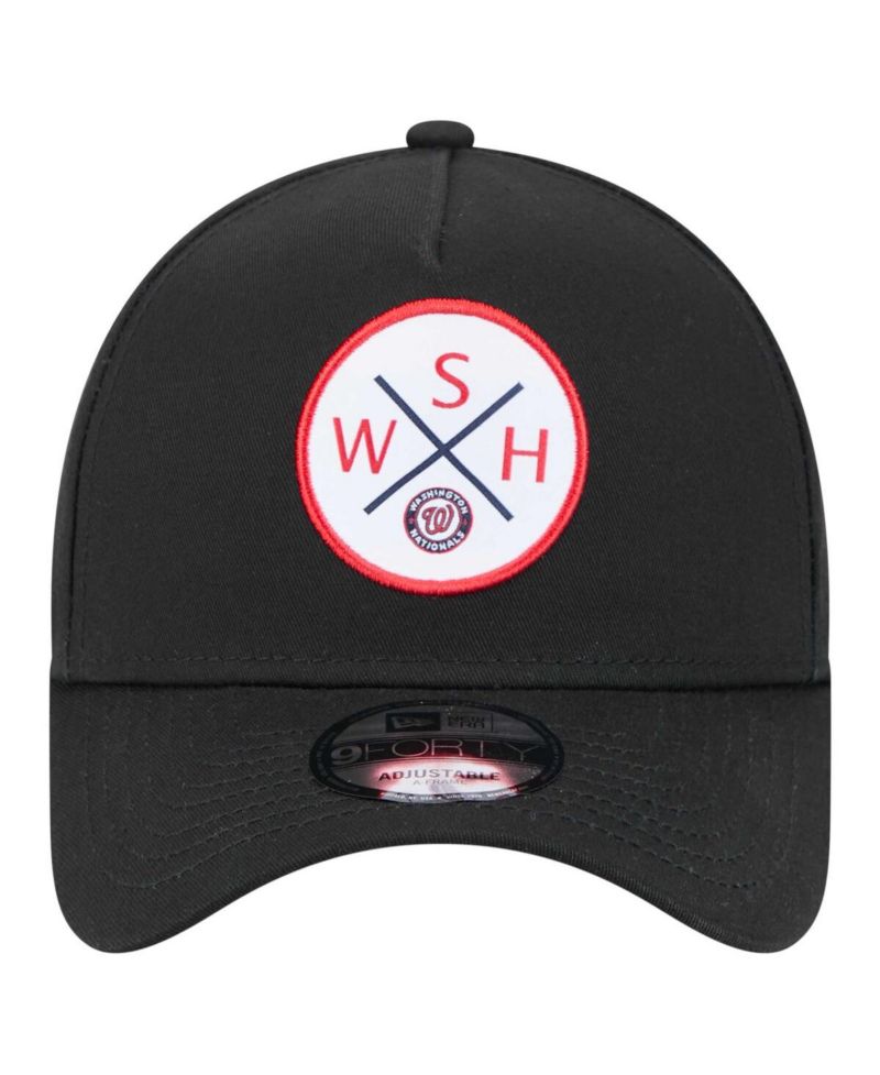 Men's Black Washington Nationals 9FORTY A-Frame Adjustable Hat