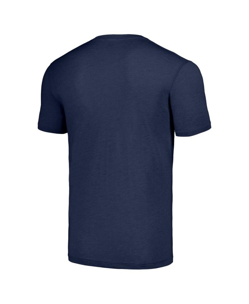 Men's Navy Detroit Tigers Cooperstown Collection Hand-Drawn Logo Tri-Blend T-Shirt