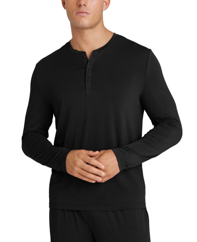 Men's Second Skin Long-Sleeve Henley T-Shirt