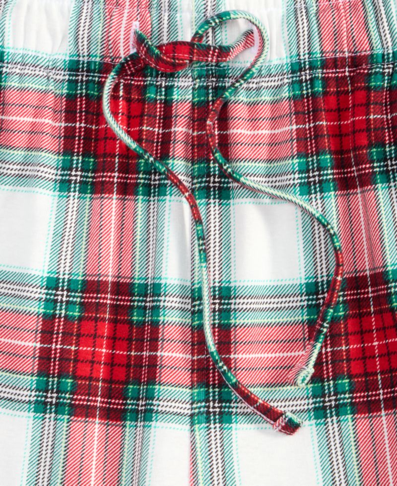 Men's Merry Plaid Crew Neck Matching Family Pajamas Set