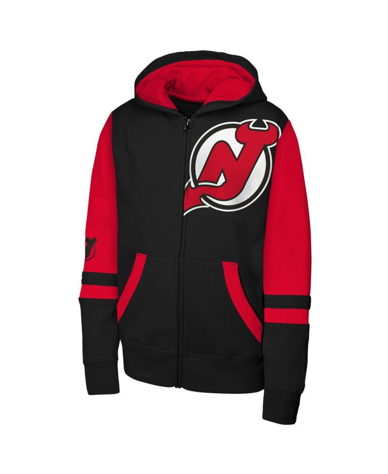 Big Boys and Girls Black New Jersey Devils Face Off Full-Zip Hoodie