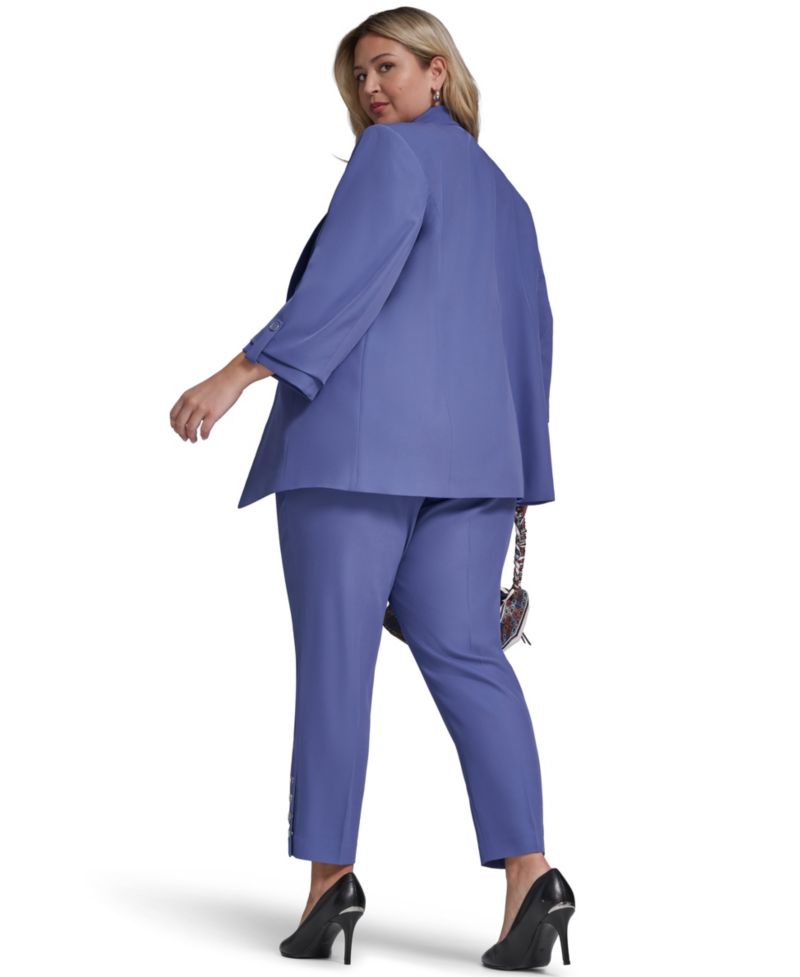 Plus Size Open-Front Notch Collar Blazer