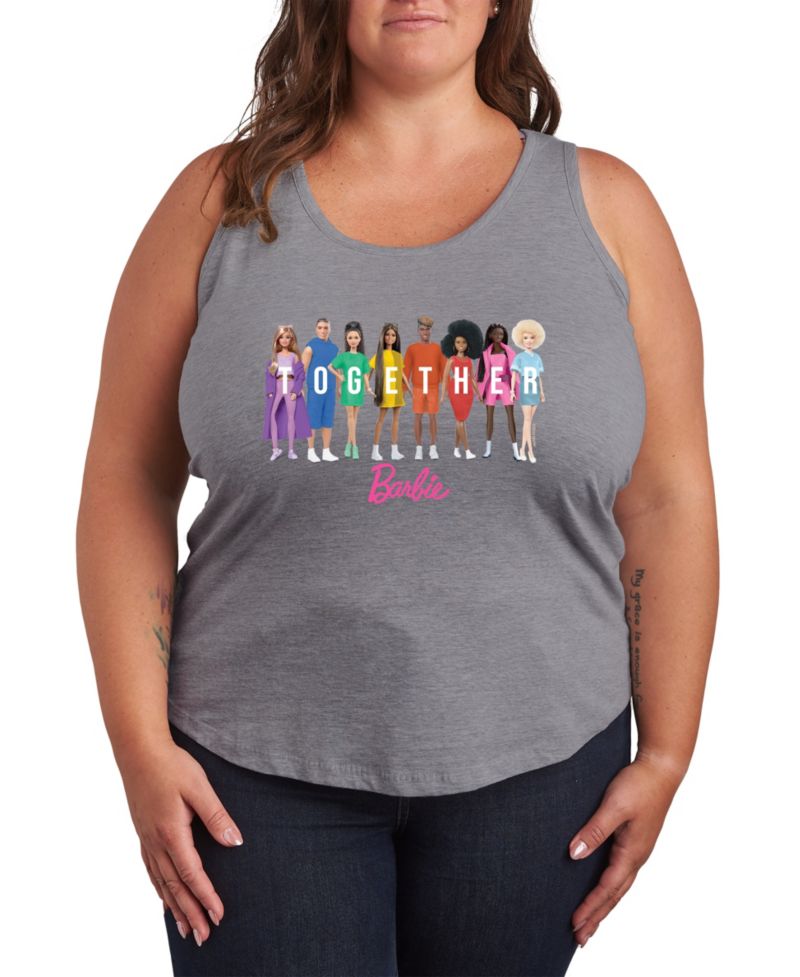 Plus Size Barbie Together Pride Racerback Graphic Tank Top