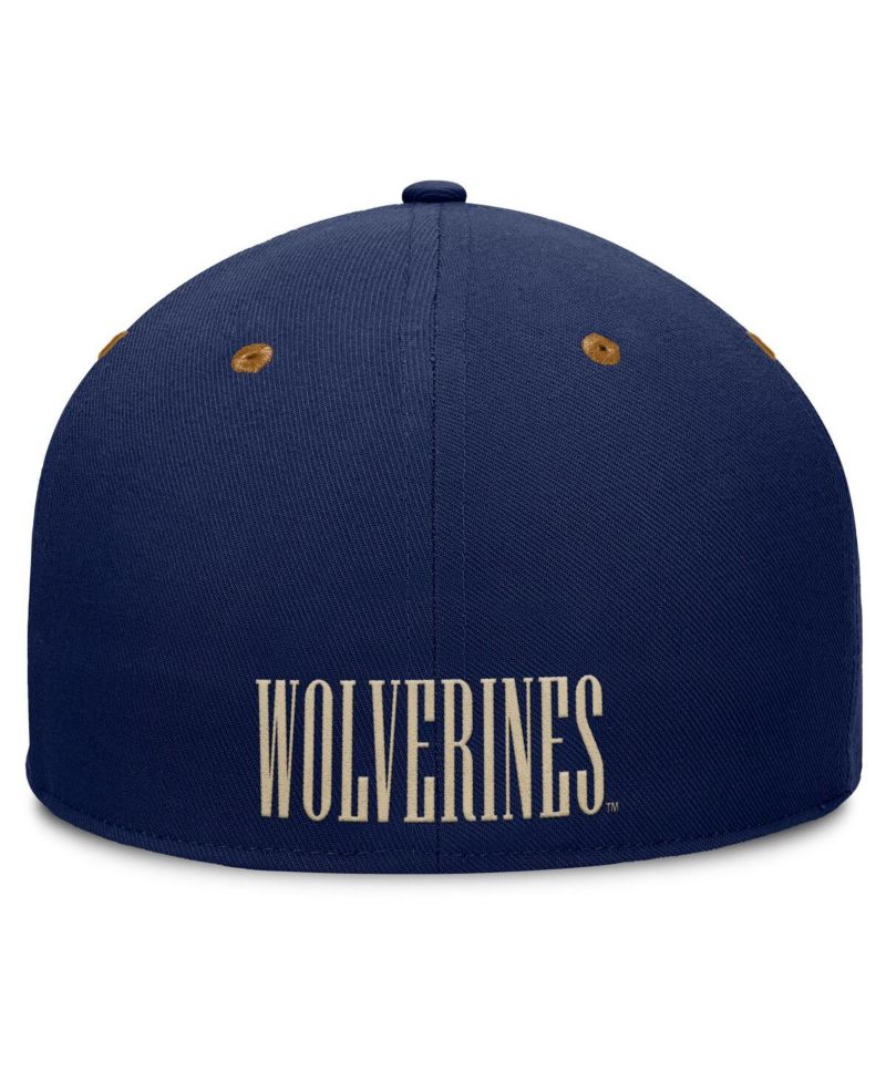 Men's Navy/Brown Michigan Wolverines Noboa Fitted Hat