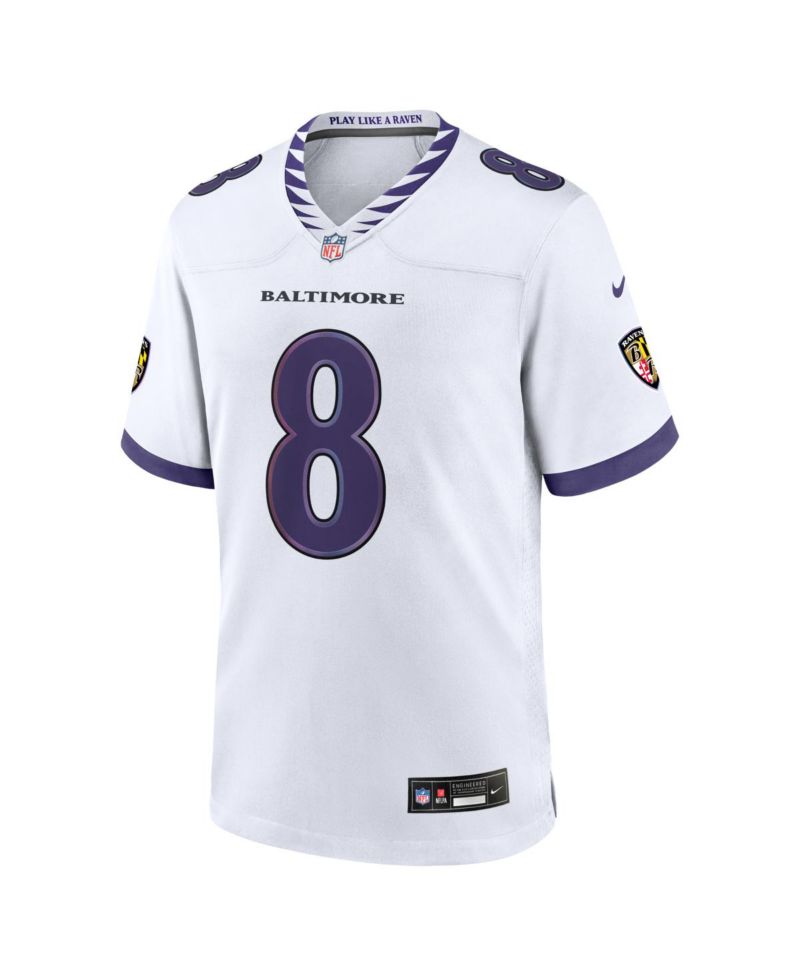 Men's Lamar Jackson White Baltimore Ravens Game Jersey