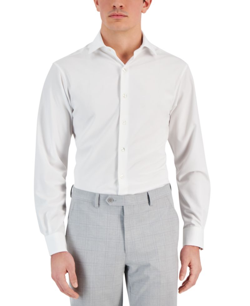 Men's 4-Way Stretch Dress Shirt, Regular & Slim Fit
