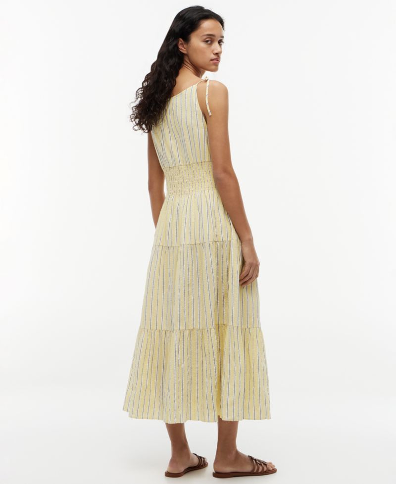 Women's Smocked Tie-Detail Sleeveless Midi Dress