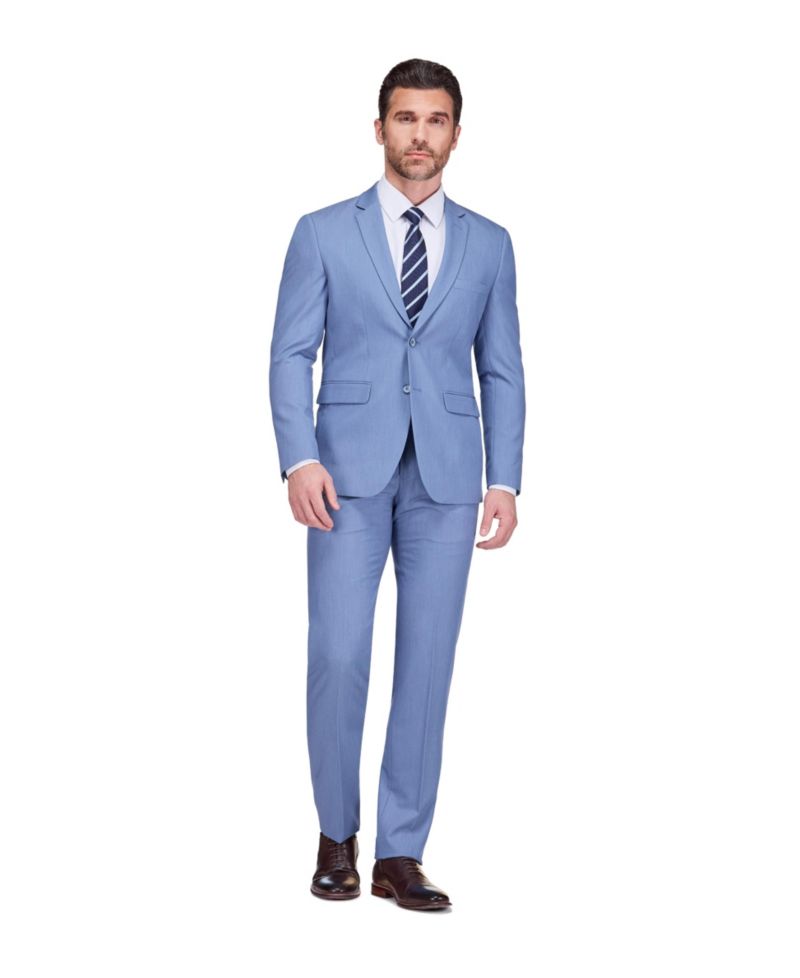Men's 2 Piece 4 Way Stretch Notch Lapel Slim Fit Suit
