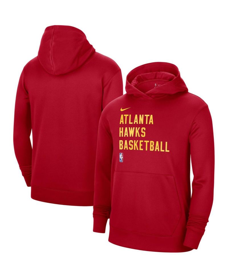 Men's and Women's Red Atlanta Hawks 2023/24 Performance Spotlight On-Court Practice Pullover Hoodie