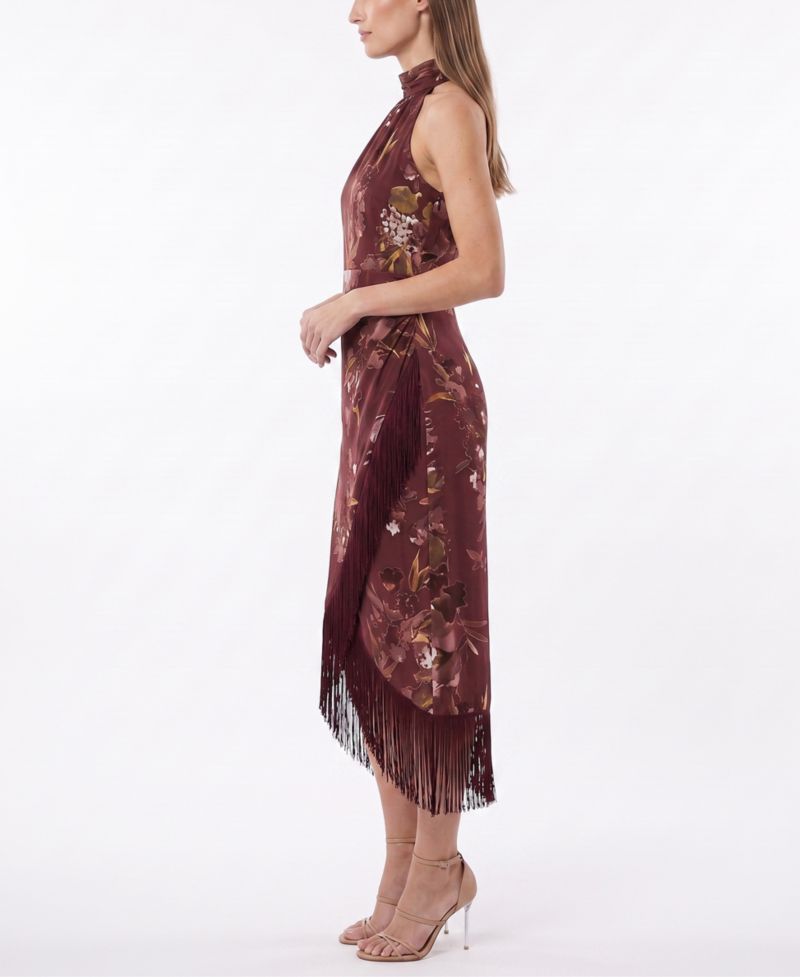 Women's Tassel Trimmed Halter Dress