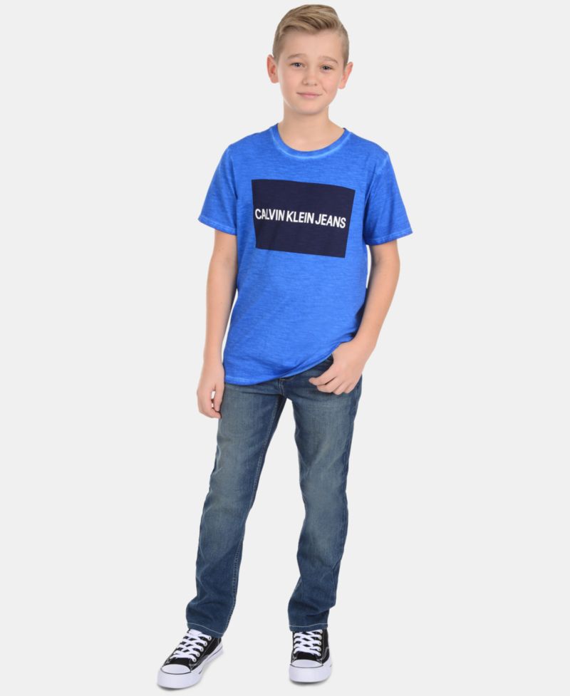 Big Boys color-blocked Logo-Print Cotton T-Shirt