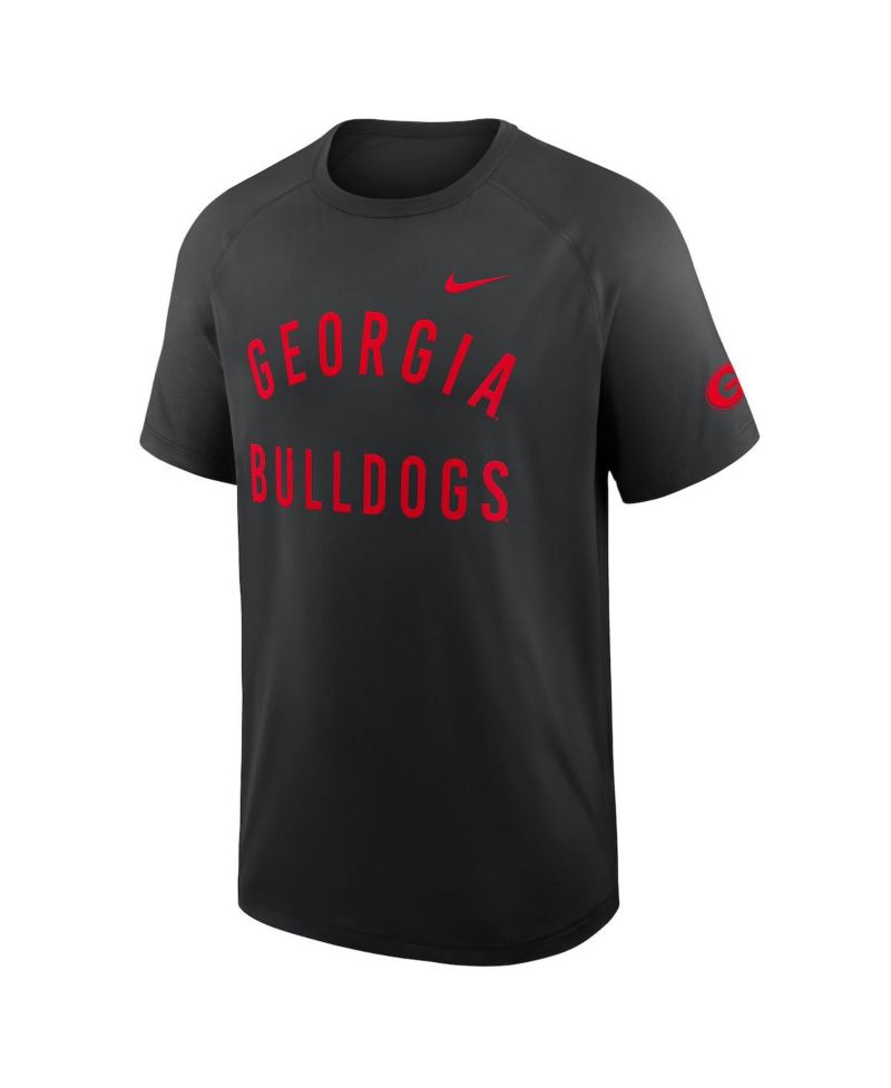 Men's Black Georgia Bulldogs Ready Raglan Premium Performance T-Shirt