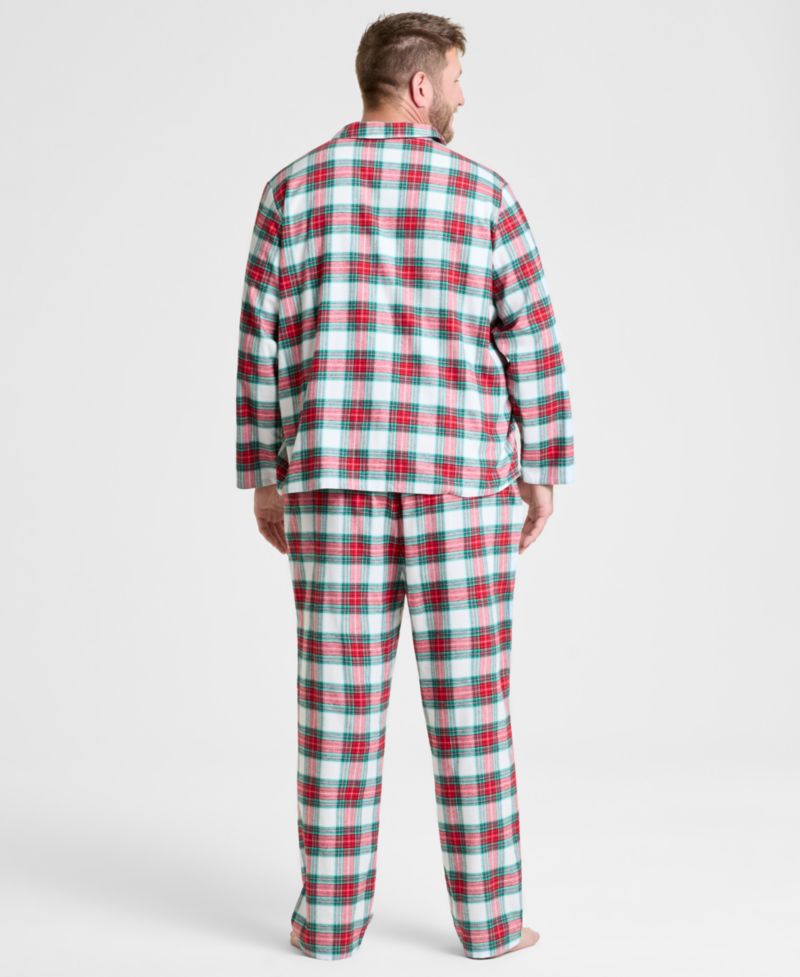 Big & Tall Merry Plaid Notch Collar Matching Family Pajamas Set