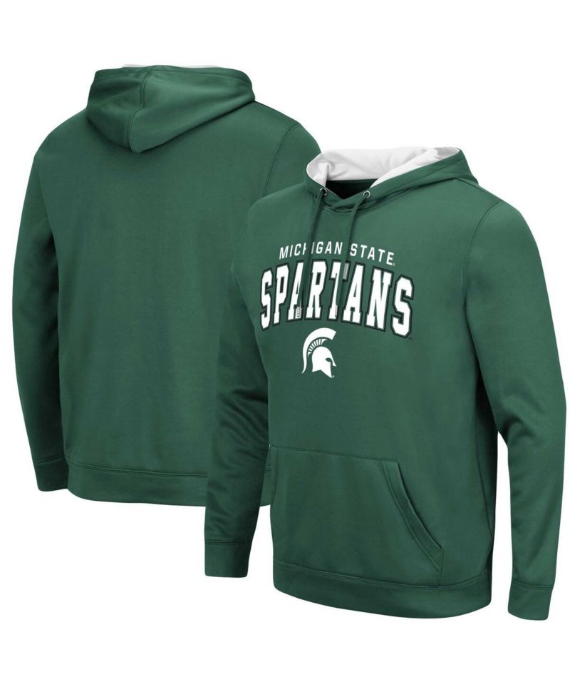 Men's Green Michigan State Spartans Resistance Pullover Hoodie