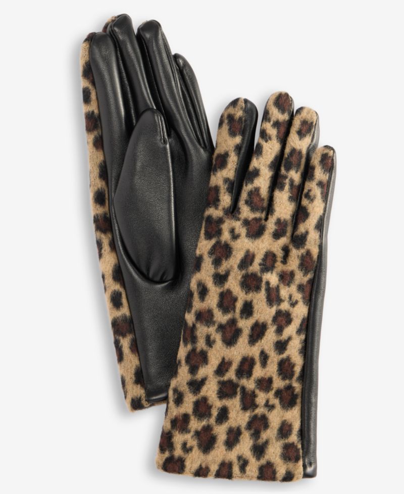 Women's Brushed Leopard Gloves