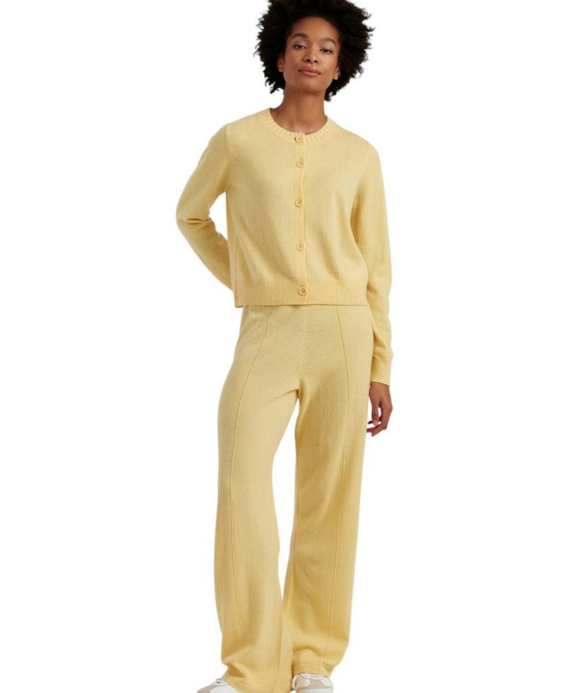 Women's Wool and Cashmere Wide Leg Track Pant