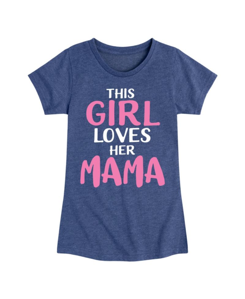 Big Girls This Girl Loves Her Mama Graphic T-Shirt