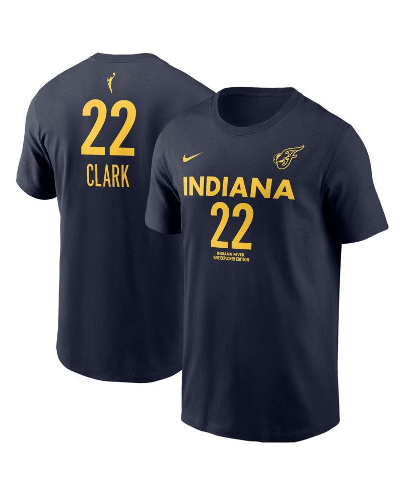 Men's and Women's Caitlin Clark Navy Indiana Fever 2024 WNBA Draft Explorer Edition Player Name & Number T-Shirt