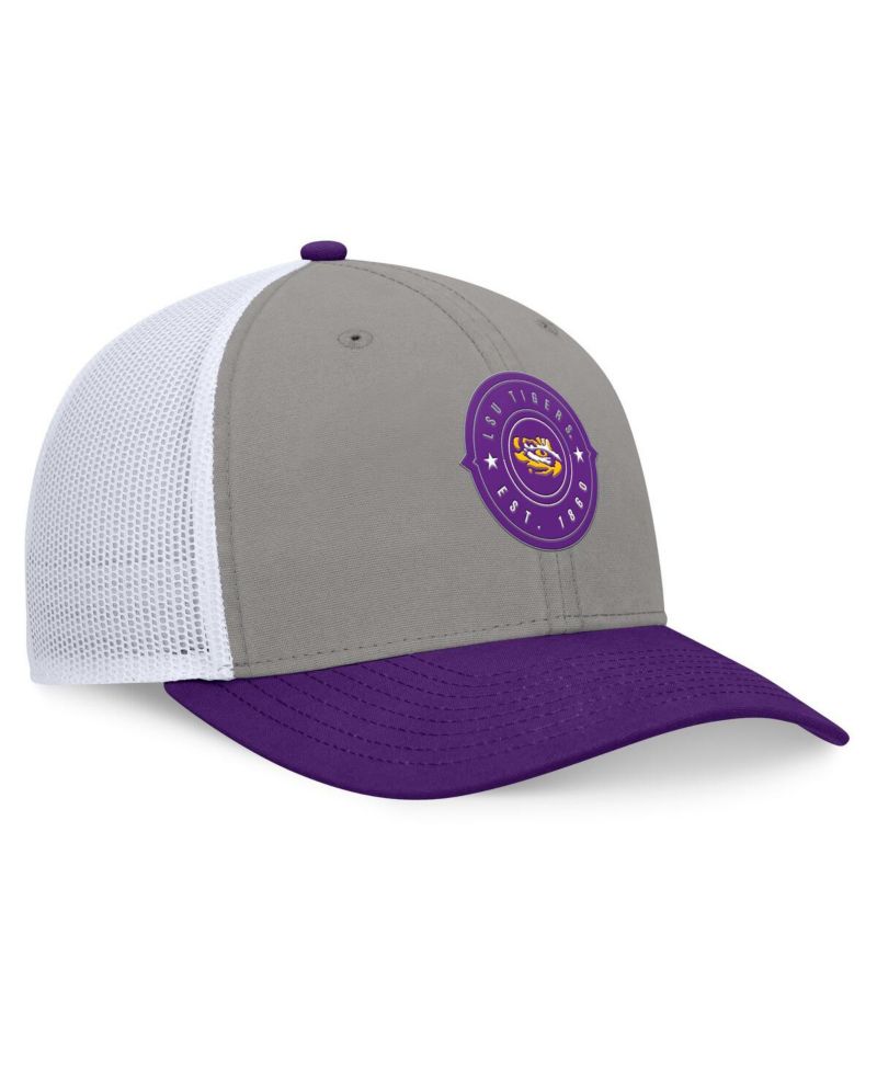 Men's Gray/Purple LSU Tigers Rob Trucker Adjustable Hat