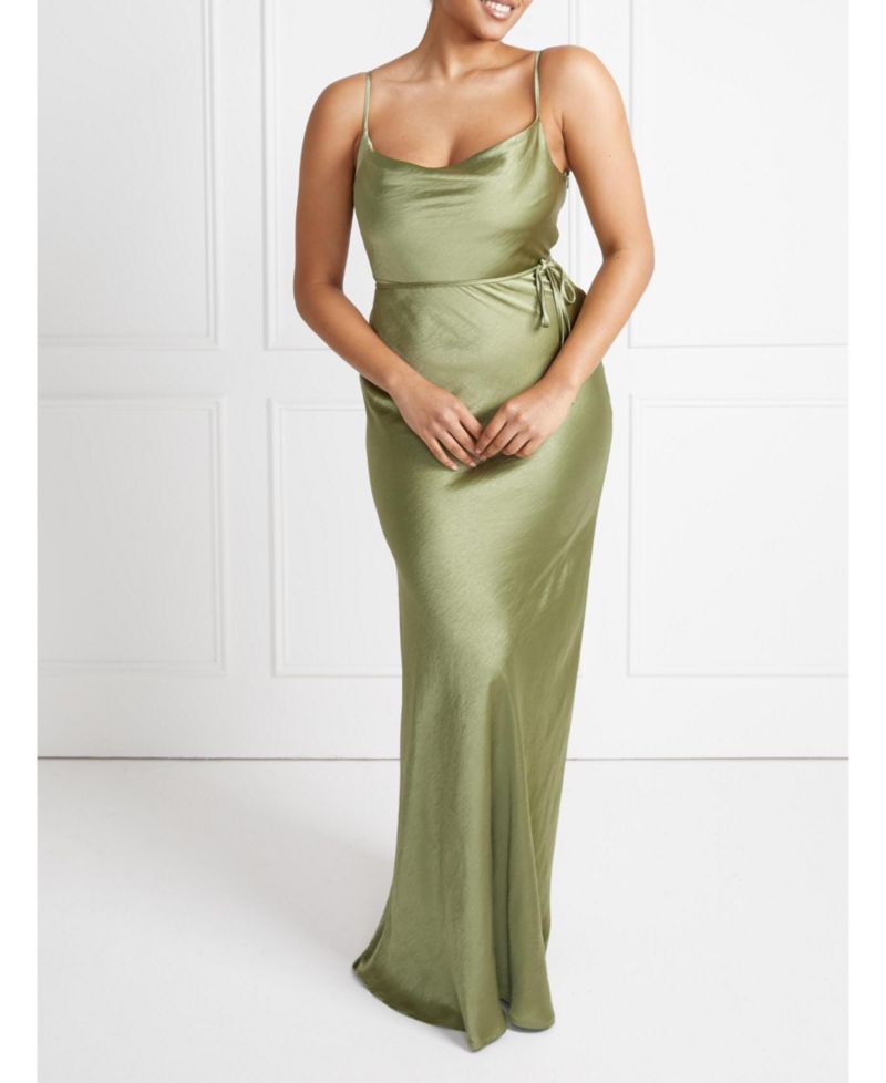 Cami Cowl Front Satin Bridesmaid Dress