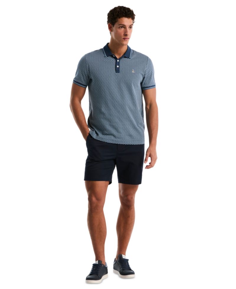 Men's Jacquard Wave Polo Shirt