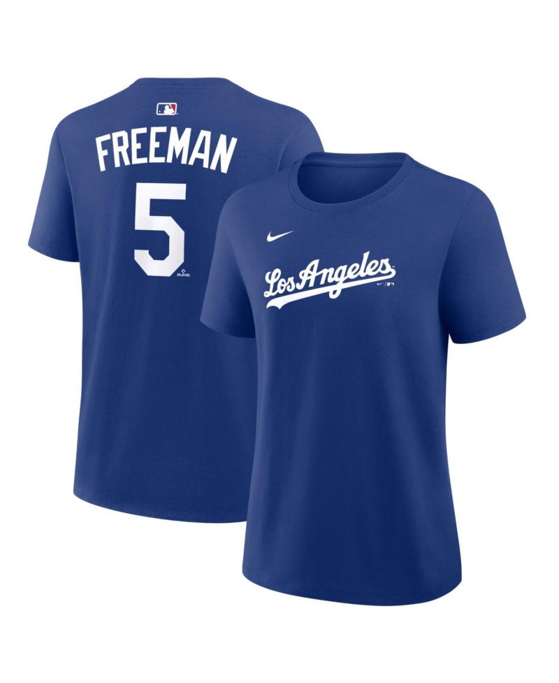 Women's Freddie Freeman Royal Los Angeles Dodgers Name and Number T-Shirt