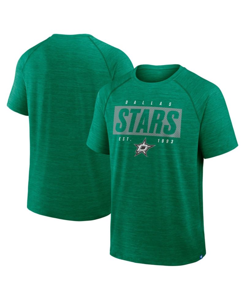Men's Heather Kelly Green Dallas Stars Breakaway Clutch Raglan T-Shirt