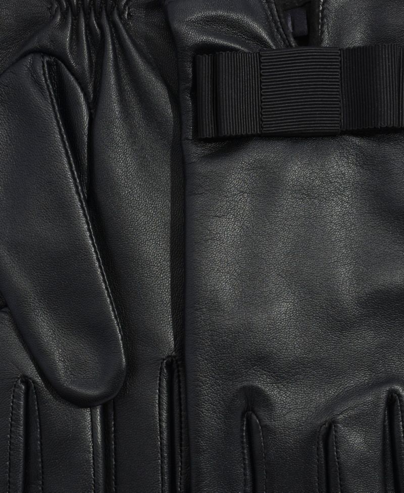 Tuxedo Bow Leather Gloves