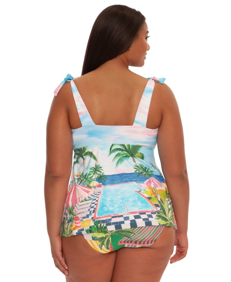 Plus Size Miami Beach Shirred Side Hipster Bottoms