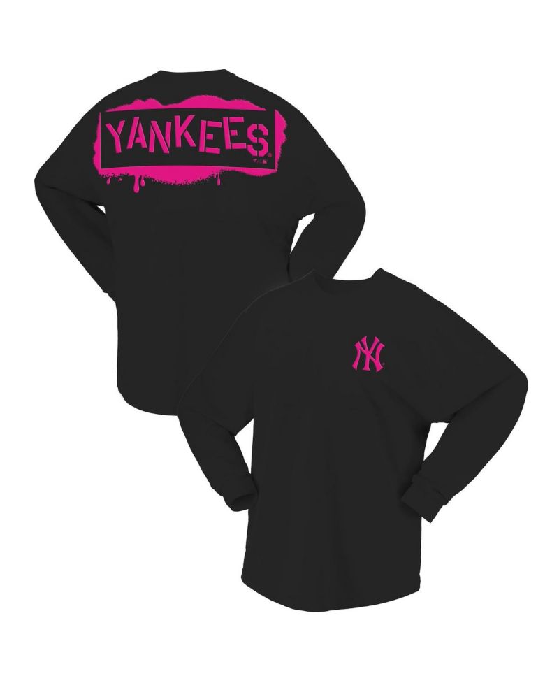 Women's Black New York Yankees Neon Jersey Long Sleeve T-Shirt
