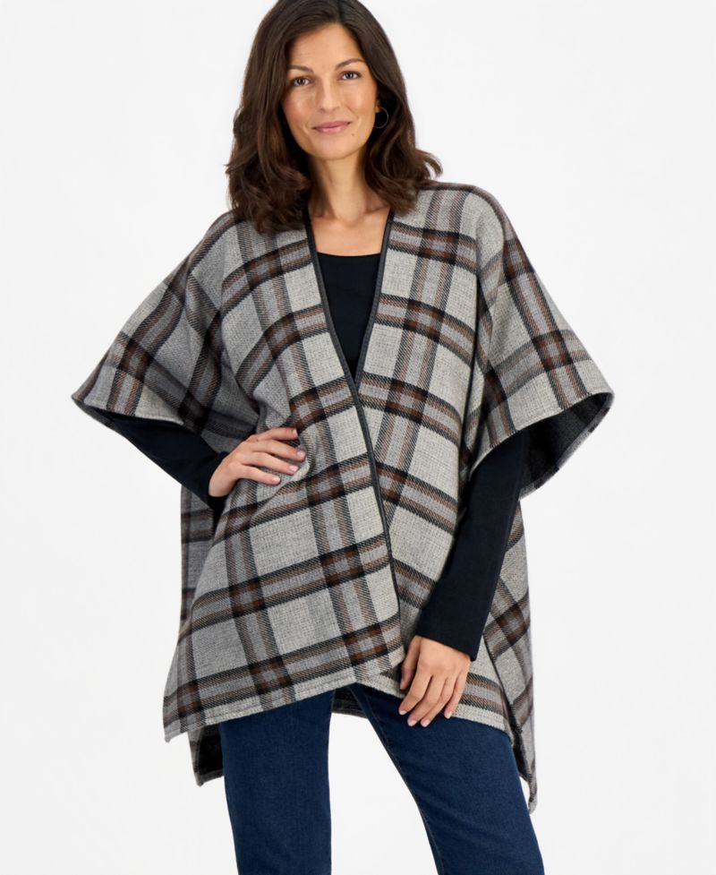 Women's Grid Plaid Topper