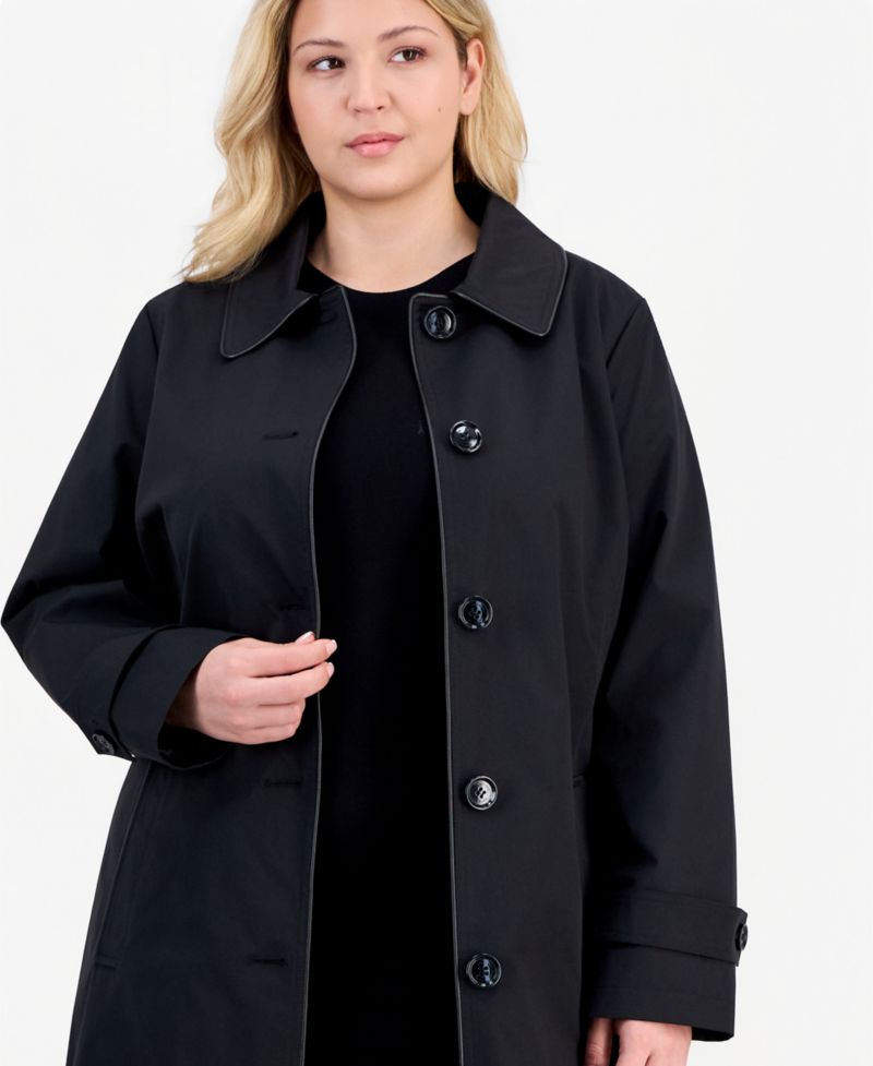 MICHAEL Plus Size Single-Breasted Trench Coat, Created for Macy's