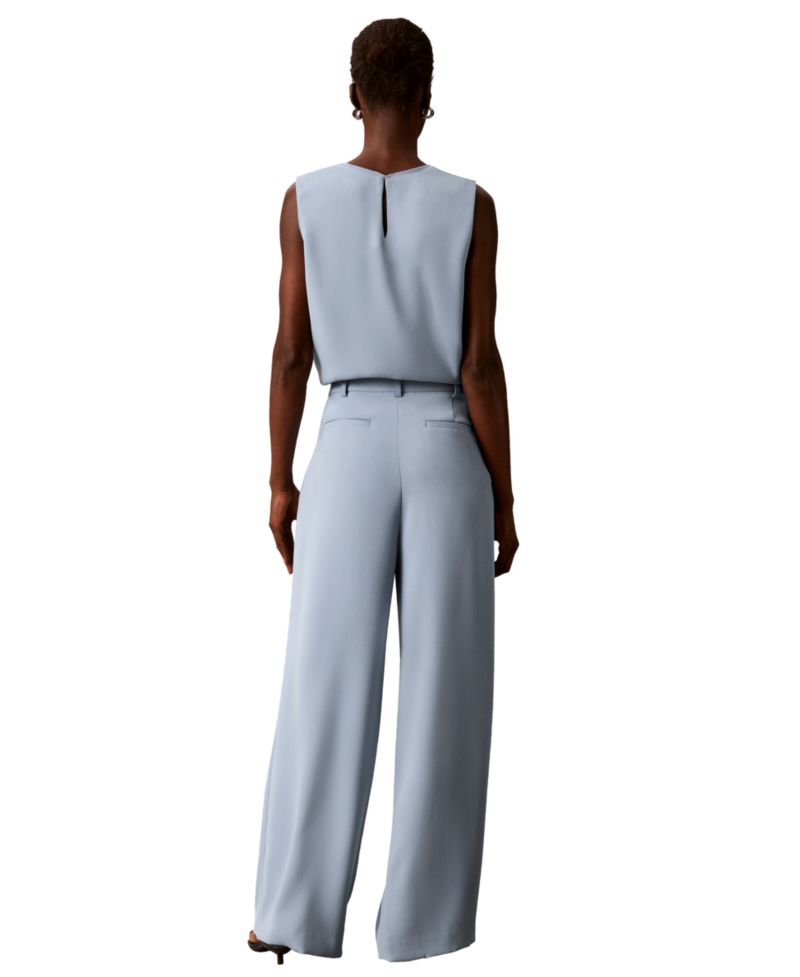 Women's High-Rise Double-Pleat Wide-Leg Pants