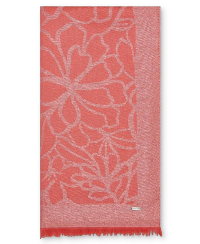 Women's Modern Lurex Floral Wrap Scarf