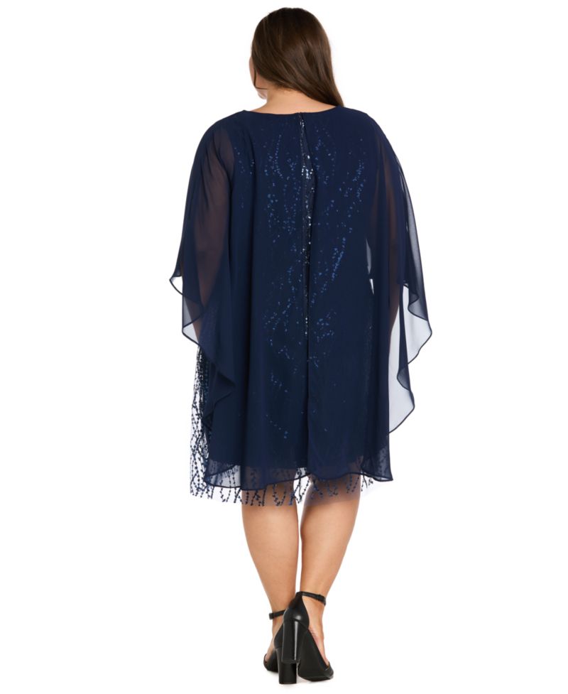 Plus Size Scoop Neck Beaded Sheath Dress